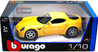 BBurago - Alfa 8C Competizione Hard Top (1/18 scale diecast model car, Yellow) 12077YL