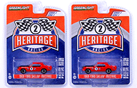 Show product details for Greenlight - Ford GT Racing Heritage Series 2 | Ford Mustang Shelby® TA #1 Jerry Titus/Ronnie Bucknum (1968, 1/64 scale diecast model car, Red/Black) 13220F/48