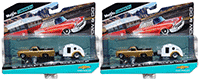 Show product details for Maisto Design Tow & Go - Chevrolet® El Camino™/Traveler Trailer (1967, 1/64 scale diecast model car, Gold/White) 15368ELC