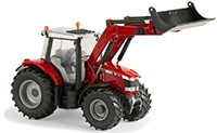 Show product details for Tomy ERTL - Massey Ferguson 6616 Tractor with Loader (1/32 scale die cast model car, Red) 16297