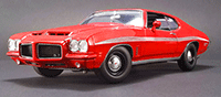 Show product details for Acme - Pontiac® LeMans GTO Hard Top (1972, 1/18 scale diecast model car, Cardinal Red) 1801210