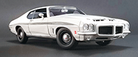Show product details for Acme - Pontiac® LeMans GTO Hard Top (1972, 1/18 scale diecast model car, Cameo White) 1801211