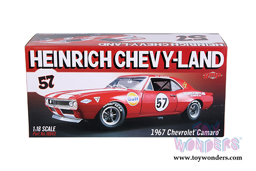 GMP - Chevrolet® Camaro® #57 Gulf Oil Heinrich Chevy-Land Hard Top (1967, 1/18 scale diecast model car, Red/White) 18843