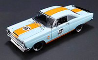Show product details for GMP - Ford Fairlane #66 Gulf Oil Street Fighter Hard Top (1967, 1/18 scale diecast model car, Blue w/Orange) 18858