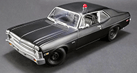 Show product details for GMP - "Hunter" Chevrolet® Nova™ Police Hard Top (1971, 1/18 scale diecast model car, Matte Black) 18903
