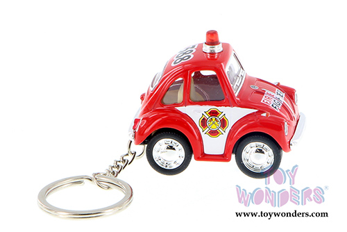 Kinsmart - Little Beetle Police/Fire Fighter Key Chain (2", Scale diecast model car, Asstd.) 2001DPRK