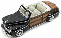 Lucky Road Signature - Ford Sportsman Convertible w/ Removable Bonnet (1946, 1/18 scale diecast model car, Black) 20048BK