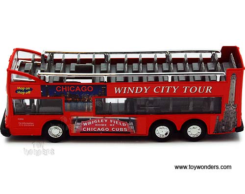 Chicago Sightseeing Double Decker Bus Open Top (6", Red) 2168CG