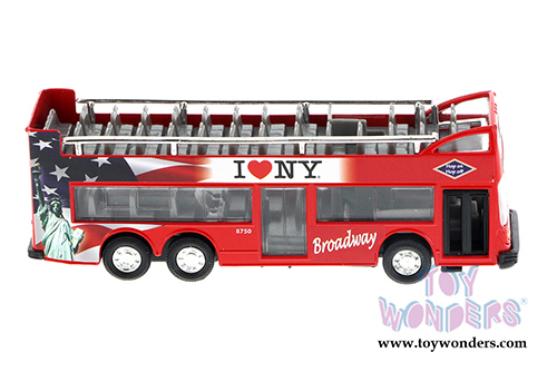 Showcasts Collectibles - I Love New York Sightseeing Double Decker Bus Open Top (6", Red) 2168D-ILNY