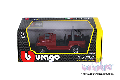 BBurago - Jeep Wrangler (1/24 scale diecast model car, Blue) 22033R