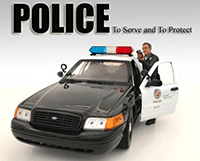 Show product details for American Diorama Figurine - Police Officer IV (1/18 scale, Black) 24014AD