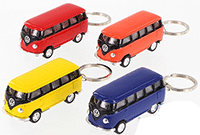 Show product details for Kinsmart - Volkswagen Classic Bus with Key Chain (1962, 2.5" diecast model car, Asstd.) 2545DK