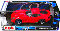 Show product details for Maisto - Dodge SRT Viper GTS Hard Top (2013, 1/18 scale diecast model car, Red) 31128R