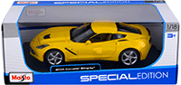 Show product details for Maisto - Special Edition | Chevy Corvette® Stingray® Hard Top (2014, 1/18 scale diecast model car, Yellow) 31182YL