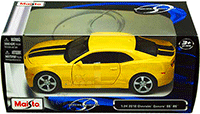 Show product details for Maisto - Chevrolet Camaro SS RS Hard Top (2010, 1/24 scale diecast model car, Yellow w/ Black Stripes) 31207YL