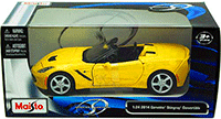 Show product details for Maisto - Chevrolet Corvette Stingray Convertible (2014, 1/24 scale diecast model car, Yellow) 31501YL