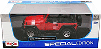 Show product details for Maisto - Jeep Wrangler Rubicon (1/18 scale diecast model car, Red) 31663