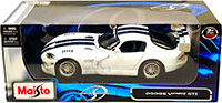 Maisto Special Edition - Dodge Viper GT2 Hard Top (1997, 1/18 scale diecast model car, White w/ Stripes) 31845W