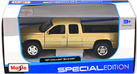 Show product details for Maisto - Chevy Silverado Pick Up Truck (1/27 scale diecast model car, Gold) 31941G