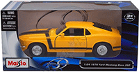 Show product details for Maisto Special Edition - Ford Mustang Boss 302 Hard Top (1970, 1/24 scale diecast model car, Yellow) 31943YL