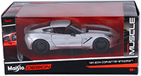 Show product details for Maisto Design - Modern Muscle | Corvette® Stingray™ Hard Top (2014, 1/24 scale diecast model car, Silver) 32510SV