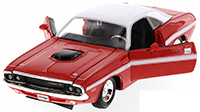 Show product details for Showcasts Collectibles - Dodge Challenger R/T Coupe Soft Top (1970, 1/24 scale diecast model car, Red) 34263