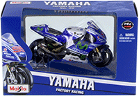 Show product details for Maisto - MotoGP | Yamaha Factory Racing Team #95 Motorcycle (2014, 1/18 scale diecast model car, Blue) 34586