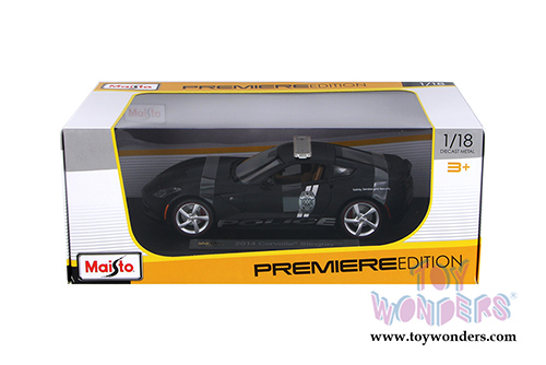 Maisto Premiere - Corvette® Stingray™ Police Hard Top (2014, 1/18 scale diecast model car, Matte Black) 36212P
