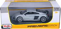 Maisto Premiere - Audi R8 V10 Plus Hard Top (1/18 scale diecast model car, Silver) 36213SV