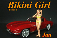Show product details for American Diorama Figurine - Bikini Girl Jan (1/18 scale, Yellow) 38165