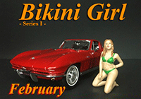 Show product details for American Diorama Figurine - Bikini Girl February (1/18 scale, Green) 38166