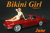 Show product details for American Diorama Figurine - Bikini Girl June (1/18 scale, White) 38170