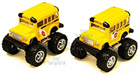 Kinsmart - Funny School Bus Big Wheel (3.75" diecast model car, Yellow) 4004DB