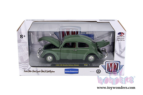 Castline M2 Machines Auto-Thentics | Volkswagen Beetle Deluxe Model Hard Top (1952, 1/24 scale diecast model car, Pastel Green) 40300/59A