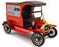 Show product details for Motor City Coca-Cola - Ford Model T Cargo Van (1917, 1/18 scale diecast model car, Red) 449804