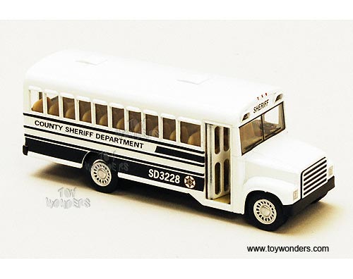 Kinsmart - County Sheriff Bus (5", White) 5107DP