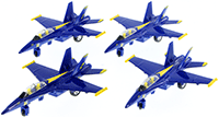 Show product details for X-Force Commander U.S. Navy F-18 Hornet Blue Angels (6.5" diecast model, Blue/Yellow)  51300