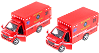 Show product details for Kinsmart - Rescue Team Ambulances (5" diecast model car, Red) 5259DR