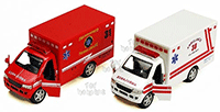 Show product details for Kinsmart - Rescue Team Ambulances (5" diecast model car, Asstd.) 5259D