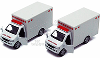 Show product details for Kinsmart - Rescue Team Ambulances without Decals (5" diecast model car, White) 5259WW