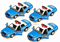 Show product details for Kinsmart - Ford Crown Victoria Police Interceptor (1/42 scale diecast model car, Blue) 5342AD