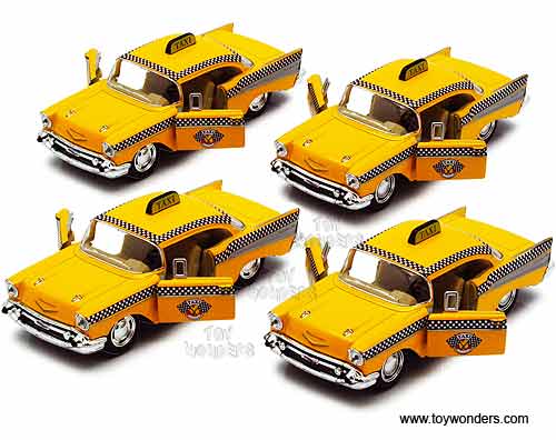 US-Klassiker Oldtimer Kinsmart 1957 Chevrolet Bel Air Taxi ,NEU‘‘ ,gelb, 