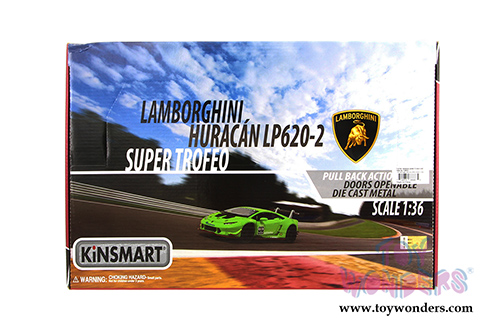 Kinsmart - Lamborghini Huracan LP620-2 Super Trofeo Hard Top (1/36 scale diecast model car, Asstd.) 5389D