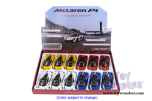 Kinsmart - McLaren P1 with Prints Hard Top (1/36 scale diecast model car, Asstd.) 5393DF