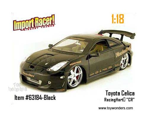 Jada Toys Import Racer! - Toyota Celica (1/18 scale diecast model car, Black) 63184M