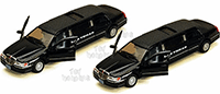 Show product details for Kinsmart - Las Vegas Lincoln Town Car Stretch Limousine (1999, 1/38 scale diecast model car, Black) 7001KLV