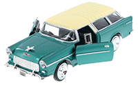 Show product details for Showcasts Collectibles - Chevy Bel Air Nomad (1955, 1/24 scale diecast model car, Asstd.) 73248/16D