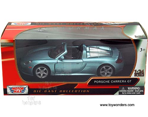 Motormax - Porsche Carrera GT Convertible (1/24 scale diecast model car, Dark Silver) 73305