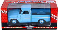 Show product details for Showcasts Collectibles - Chevy C10 Fleetside Pickup (1966, 1/24 scale diecast model car, Light Blue) 73355AC/LBU