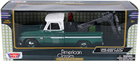 Motormax Premium American - Chevy® C10™ Fleetside Pickup Tow Truck (1966, 1/24 scale diecast model car, Green/White) 75344AC